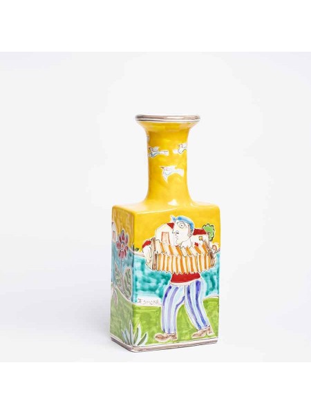 Sicilian Ceramic Bottle DS dance music de simone italian pottery BT509B