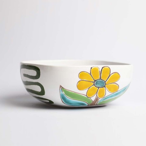 Insalatiera ceramiche de simone fiori Folk CTQ22A02