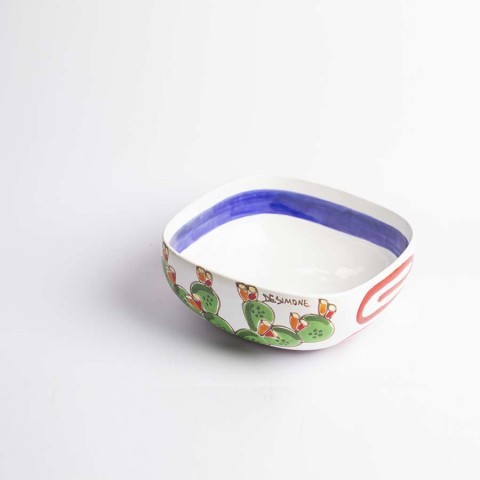 Insalatiera argilla Folk Fichi d'India CTQ22FC Ceramiche De Simone