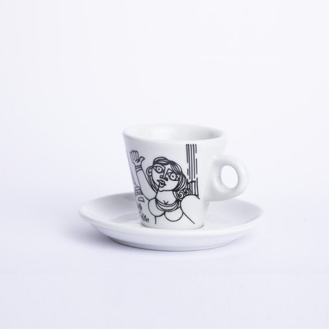 Coffee Cup with Saucer Agrigento TZZ40AG de simone pottery