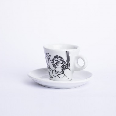 Tazzina con piattino porcellana Agrigento ceramiche de simone