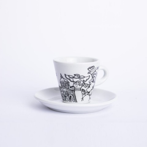 Coffee Cup with Saucer Palermo TZZ40PA de simone pottery