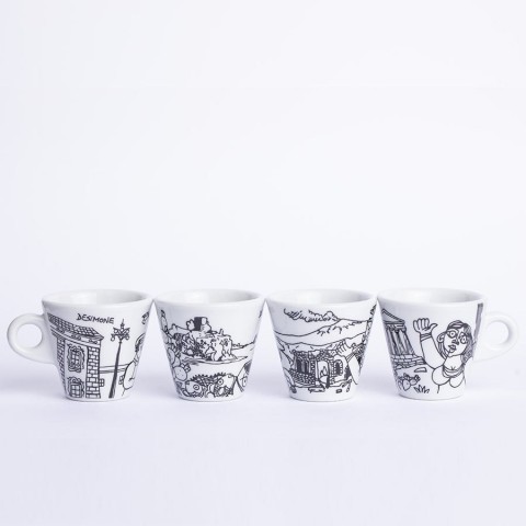 Set Tazzine caffè con piatto dipinti a mano ceramiche de simone
