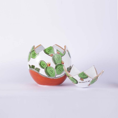 Scatola Uovo pasqua Cactus ceramiche de simone