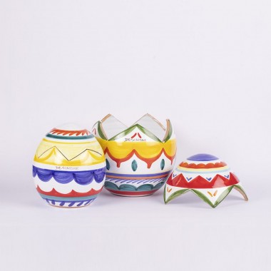 Uovo pasqua artigianale Scatola Folk ceramiche de simone