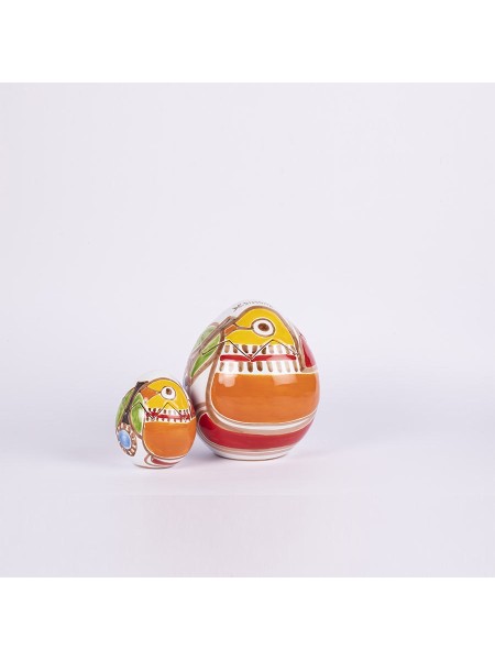 Uovo pasqua artigianale Scatola Folk Pappagallo ceramiche de simone