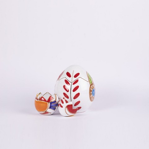 Uovo artigianale pasqua Scatola Folk Pappagallo ceramiche de simone