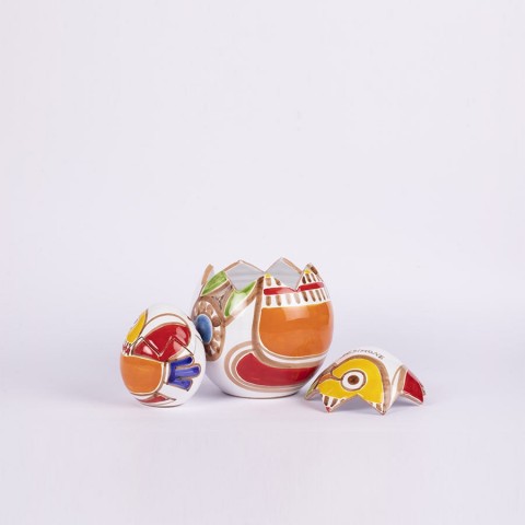 Uovo artigianale pasqua Scatola Pappagallo ceramiche de simone