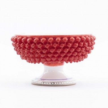 Sicilian red ceramic pine cone stand ALZPGN de simone pottery