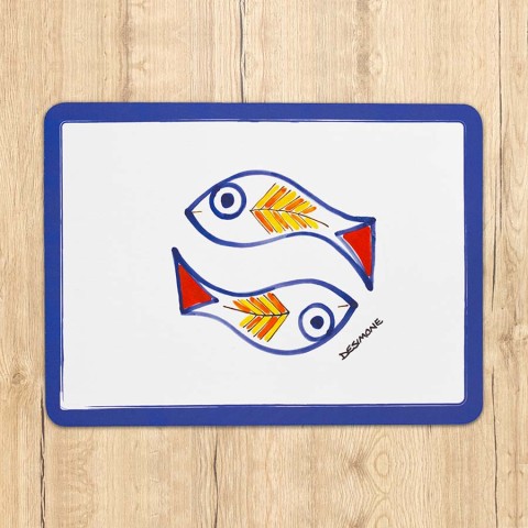 Tovaglietta Americana pesci ceramiche de simone mangiallegro Scirocco
