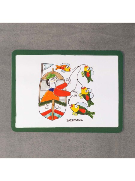 Tovaglietta Americana pescatore ceramiche de simone