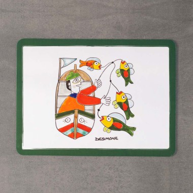 Tovaglietta Americana pescatore ceramiche de simone