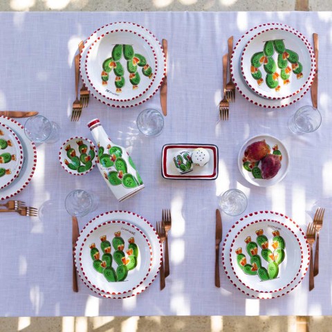 Piatto Tondo Fichi d'India PTFC ceramiche de simone mise en place