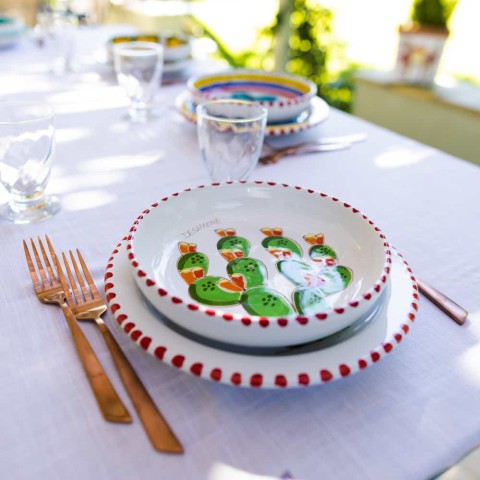 Piatto Tondo Fichi d'India PTFC ceramiche de simone tavola