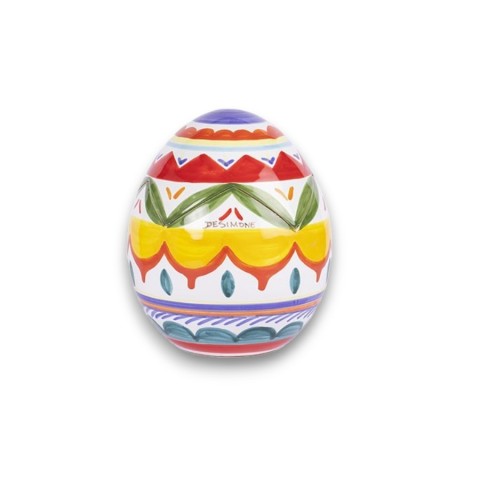 Scatola Uovo artigianale pasqua Folk ceramiche de simone decoro1