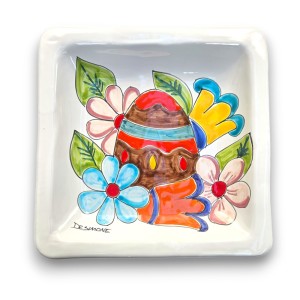 Square Dish 24x24 Easter Flowers - Limited Edition de simone pottery
