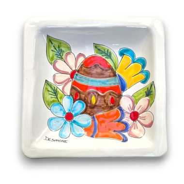 Piatto Quadrato 24x24 Pasqua Fiori - Edizione Limitata