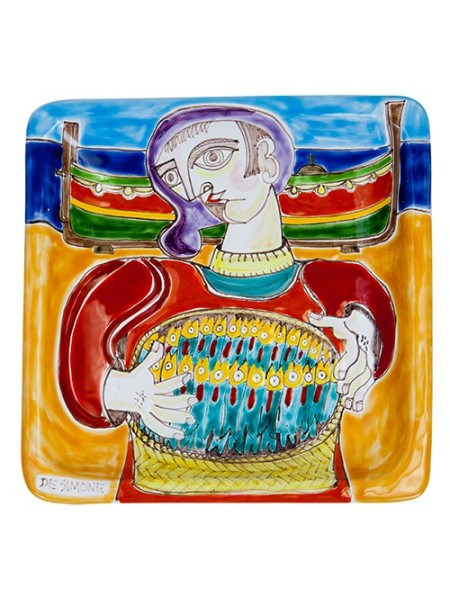 Piatto Quadrato 24x24 DS 05 Pescatore