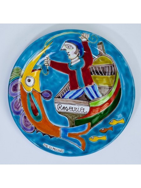 Piatto tondo DS 18 cm Pesca del Pesce Spada PT18DS-38