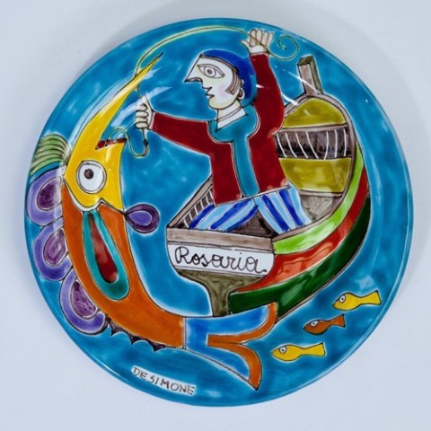 Circular plate DS 18 cm Swordfish Fishing PT18DS-38