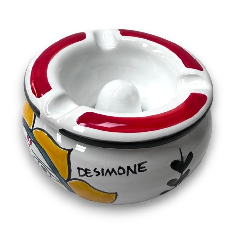 Handmade ceramic Windproof Ashtray Folk Sun Fish de simone pottery
