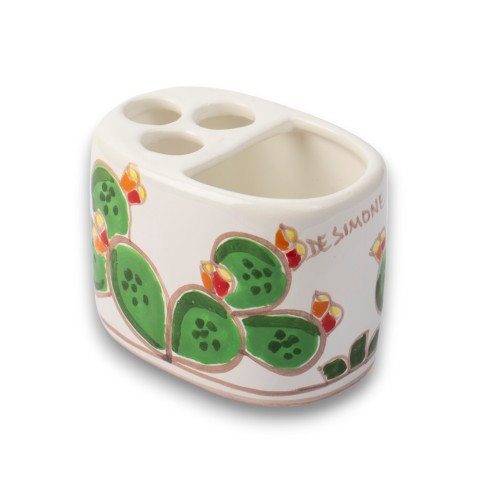 Handmade Toothbrush Holder Prickly Pears ceramiche de simone