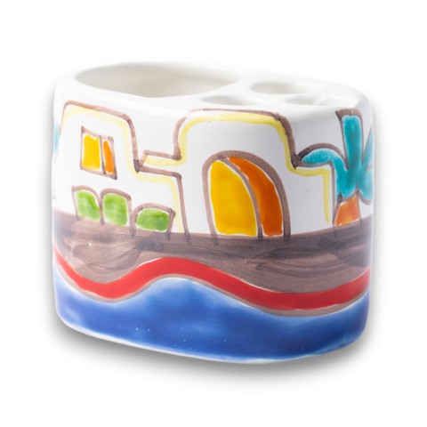 Handmade sicilia Toothbrush Holder Dammusi ceramiche de simone