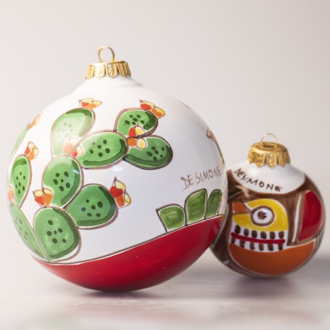 Christmas Bauble Fichi d'India stromboli de simone pottery