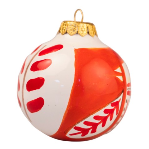 Handmade ceramic Christmas Bauble Marettimo de simone pottery side