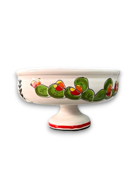 Alzata Centrotavola artigianale folk Fichi d'India ceramiche de simone
