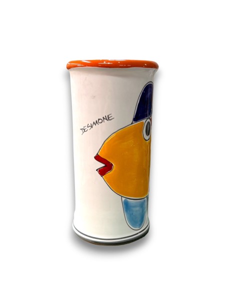 Handmade sicilian Glass Holder Fish Folk ceramiche de simone