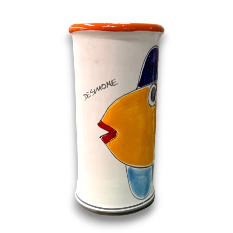 Portabicchieri ceramica siciliana Pesce Folk