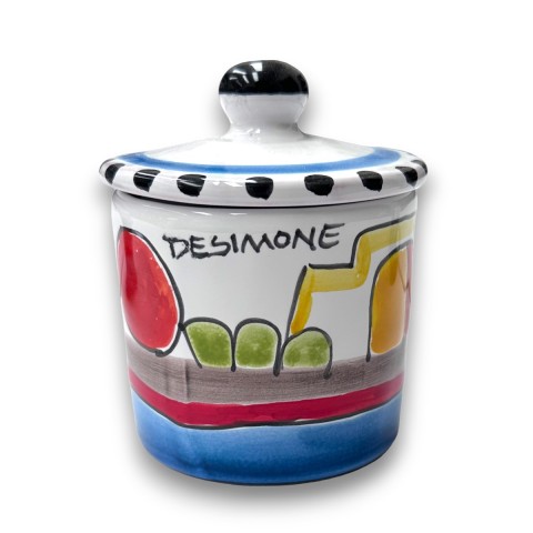 Handmade sicilian ceramic container with lid dammusi de simone pottery