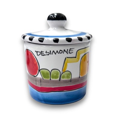 Handmade sicilian ceramic container with lid dammusi de simone pottery