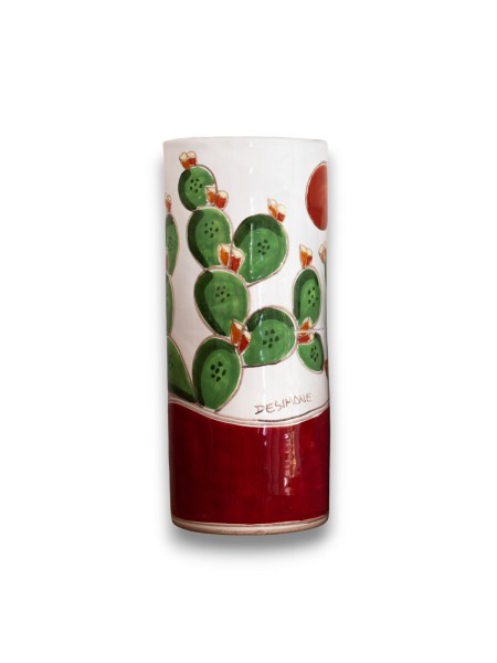 Portabottiglia utensili ceramica siciliana realizzato a mano Fichi d'India