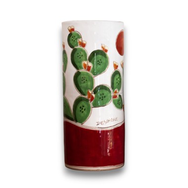 Sicilian handmade ceramic Wine or utensil holder Prickly Pears