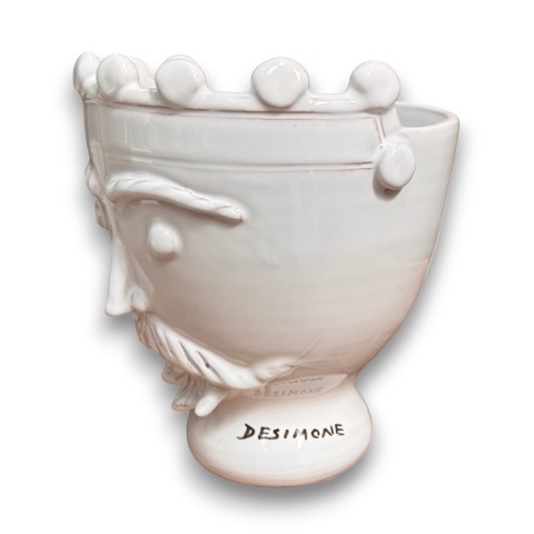 Testa di Paladino ceramica artigianale Bianca Re