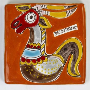 Tozzetto segno zodiacale Capricorno ceramiche de simone