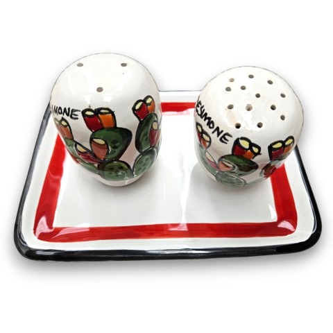 Salt and Pepper Shakers Prickly Pears ceramic handmade pottery de simone