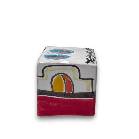Cubo Portamatite artigianale Dammusi Ceramiche siciliane De Simone