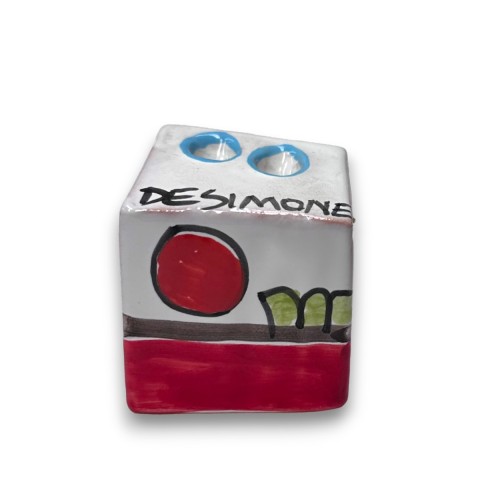 Pencil Holder Cube Dammusi de simone handmade pottery