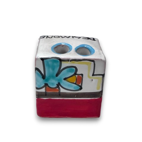 Cubo Portamatite Dammusi Ceramiche artigianali siciliane De Simone