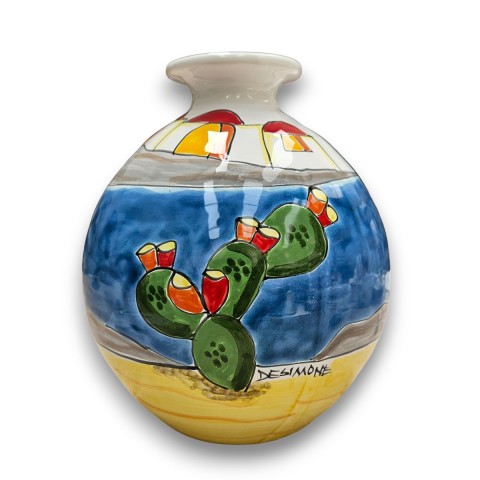 Vaso artigianale siciliano Dammusi Elaborato ceramiche de simone