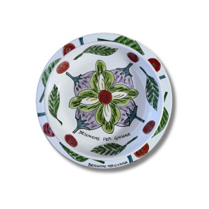 Piatto artigianale siciliano De Simone per Giusina in Cucina Fiore Gustoso