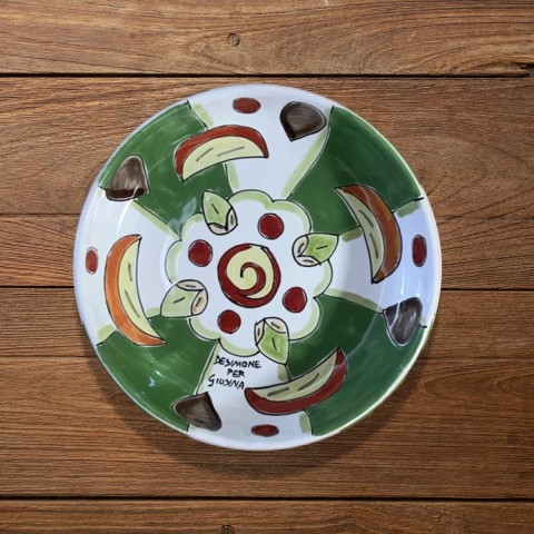 Piatto tondo fondo artigianale siciliano De Simone Giusina Cassata d'Amare