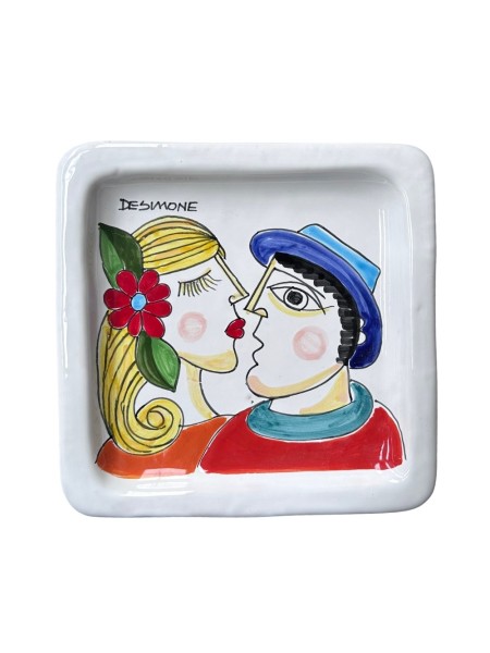Piatto quadrato 20x20 Il Bacio