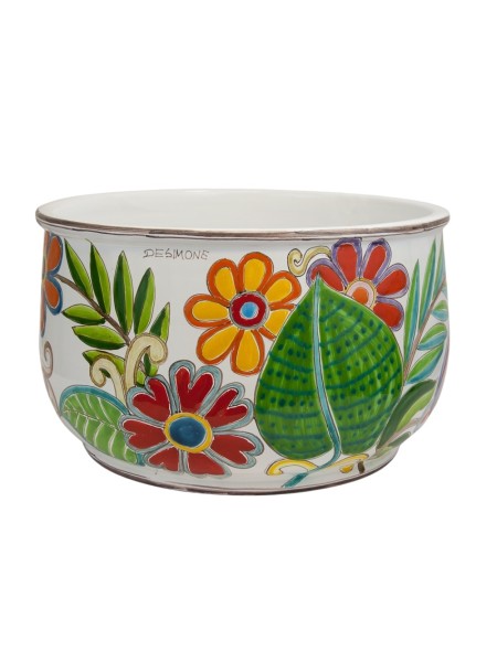 Floreal sicilian handmade ceramic Vase DS Tell Halab Siria de simone pottery VS660GR