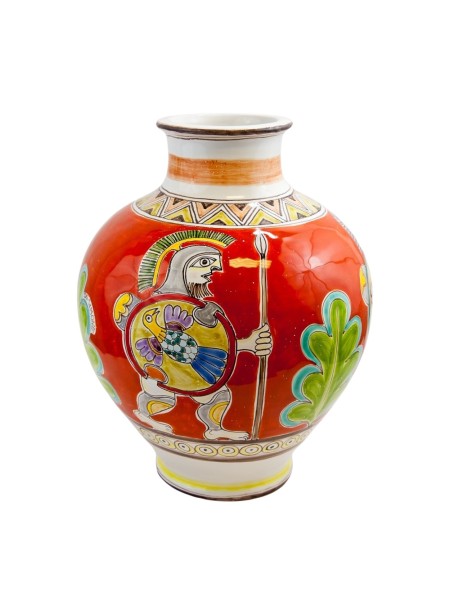 Vaso artigianale ceramiche de simone DS Biansato Arcaico VS668GR