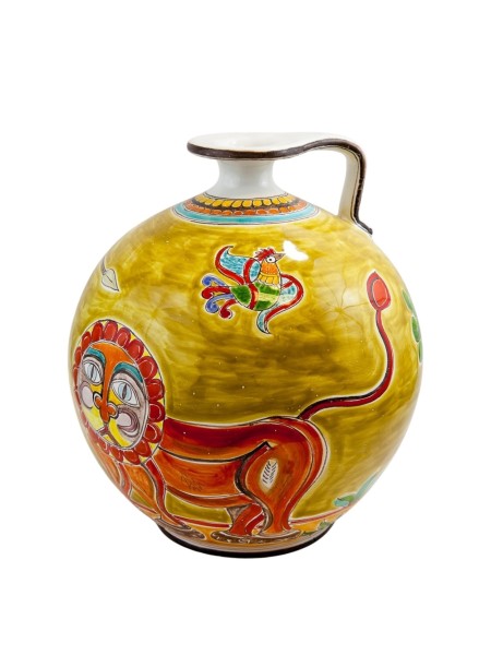 Handmade sicilian ceramic Vase DS Ariballos Grecia VS674GR
