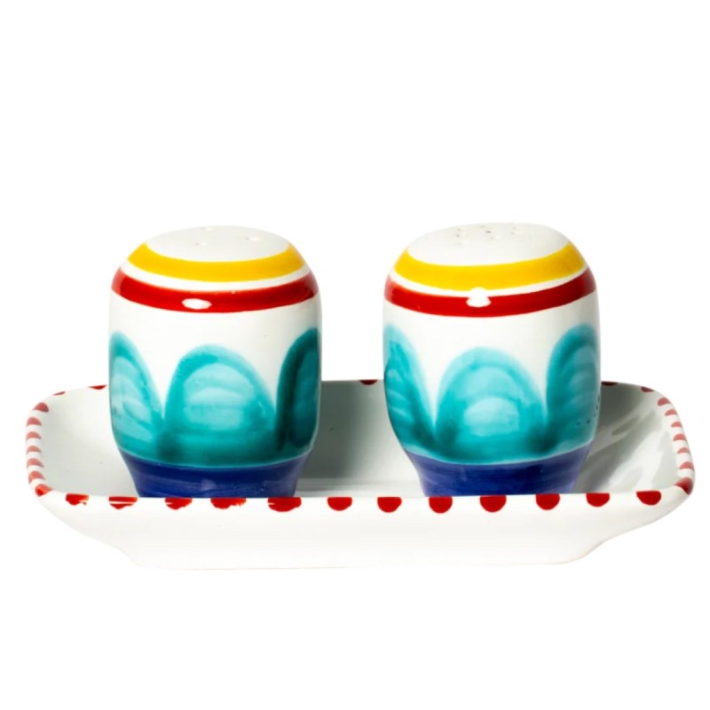 Handmade ceramic Salt Pepper Shakers Alicudi De Simone Pottery
